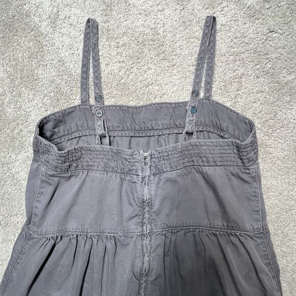 Anthropologie Equinox Postmark Jumpsuit Womens Small Apron Gray Overalls Linen - Picture 8 of 14